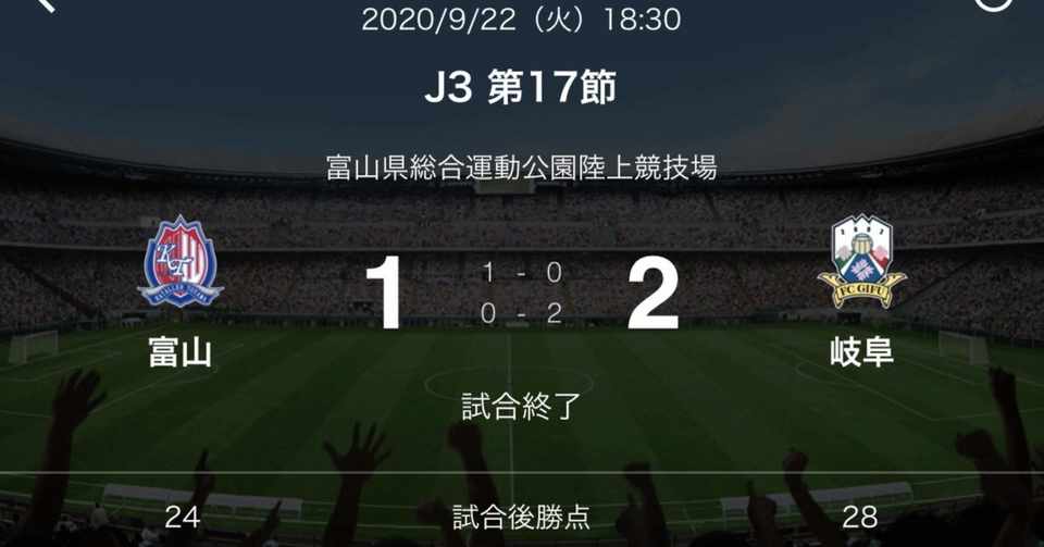押され出すと流れを止められない カターレ富山 対 Fc岐阜 さば Note