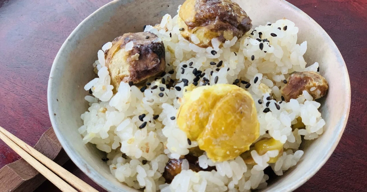 Peeling chestnuts is a breeze! Easy, chewy chestnut sticky rice in the ...