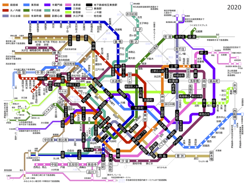 東京の地下鉄路線図をかっこよく描きたい Mogref Note