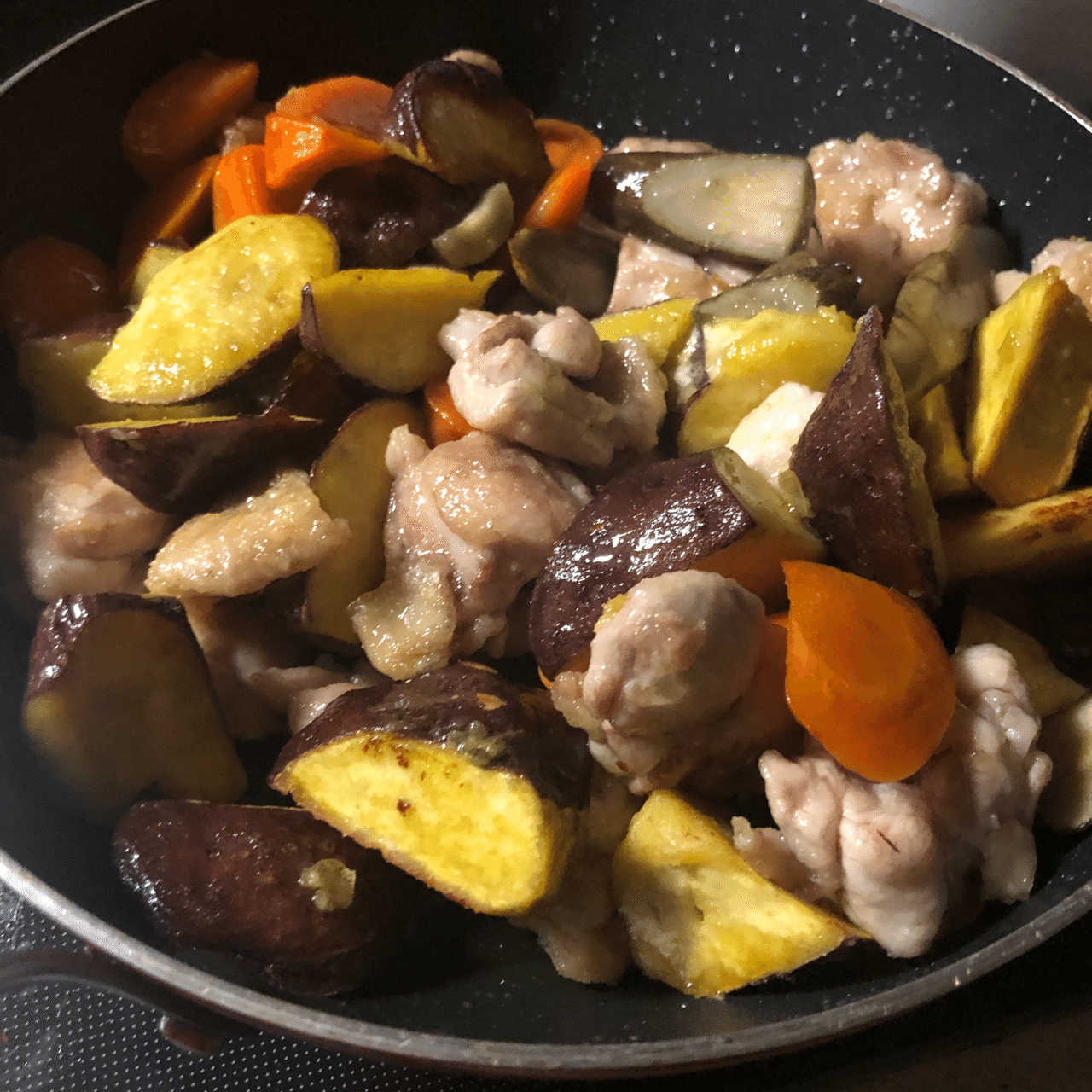 バルサミコ酢消費レシピ さつまいもと鶏肉のハニーバルサミコ酢炒め 古谷 真知子 家庭料理コンサルタント Note