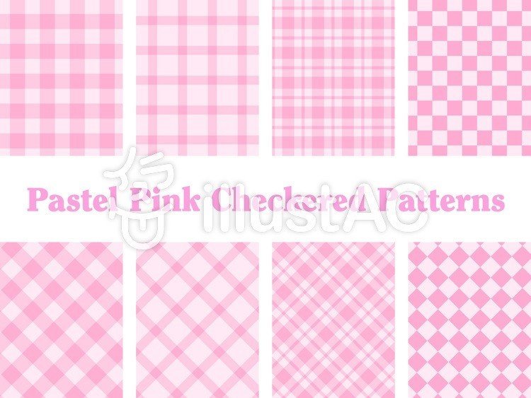 無料 パステルカラーのチェック柄 イラスト 赤井ざくろ Note