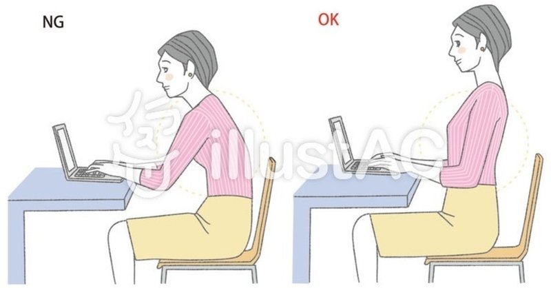 姿勢 デスクワーク イラストフリー素材 無料 イラスト無料提供中 一部有料 Note