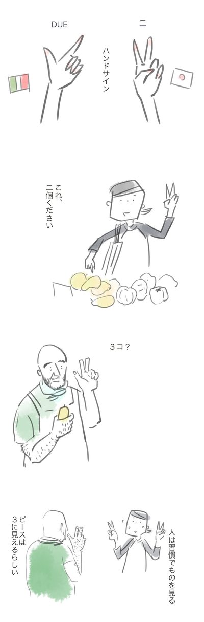 イタリアの日々 4コマ ワダシノブ イラスト マンガ Note