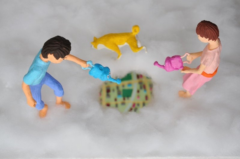 粘土イラスト 水やり Rain ロク Note