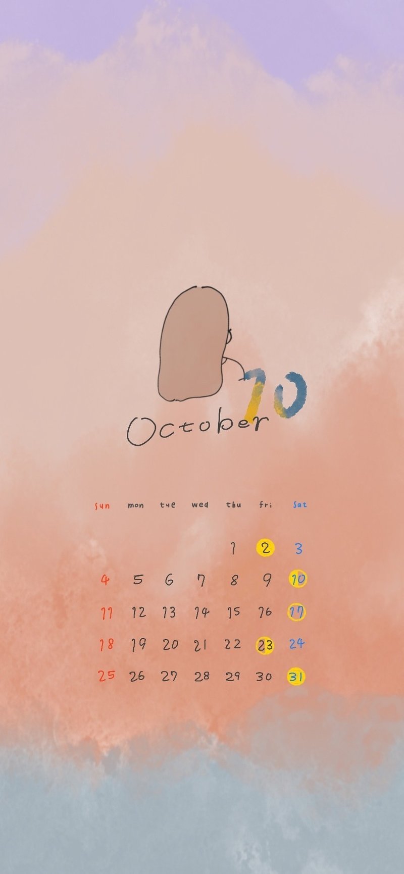 月の満ち欠けカレンダー 10月 カナコ Note