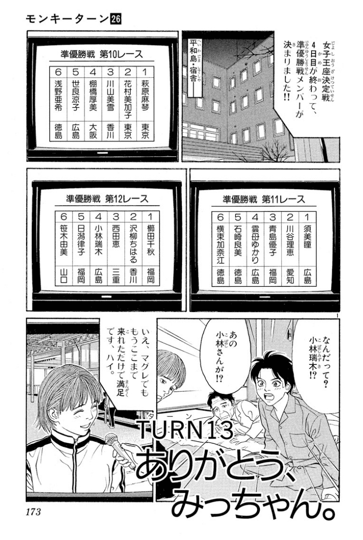 コミックレビュー「モンキーターン(26)」賞金王決定戦！女王王座決定戦  