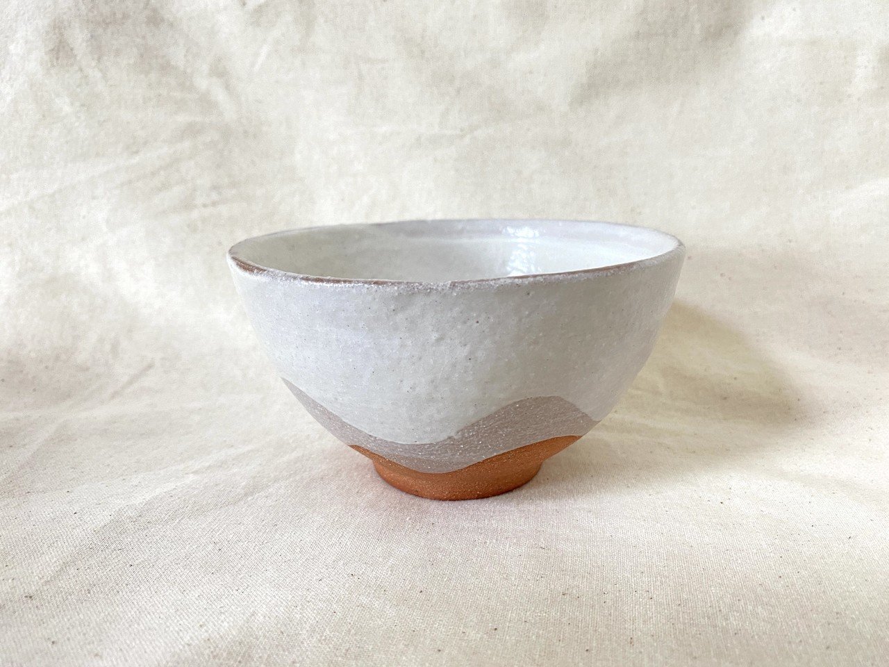 灰釉掛分け 手作り茶碗 灰釉飛鉋 茶碗（小） | SoryuGama