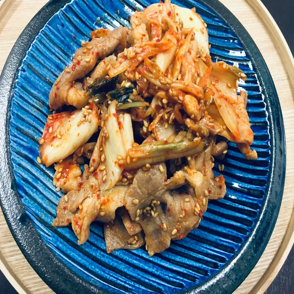 お料理】 豚キムチ (調理時間:10分)｜たけうちたろう