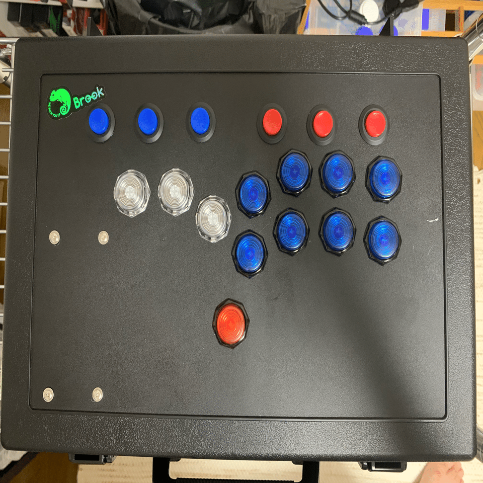 自作 アーケードコントローラー hitbox 三和電子製ボタン