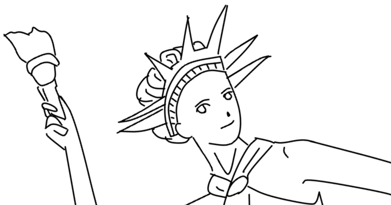 シンプルイラスト Noteヘッダー画像素材 自由の女神 Atelier Hanami Note