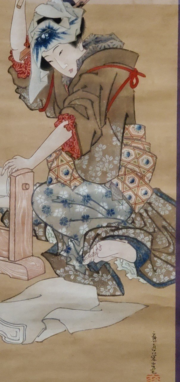 葛飾応為「月下砧打美人図」｜遠藤歩