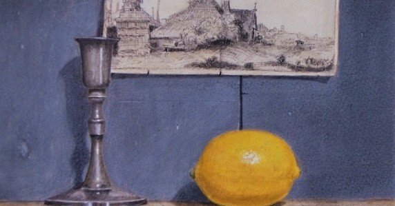 水彩で描く静物画「檸檬と貝」｜水彩スケッチ帖