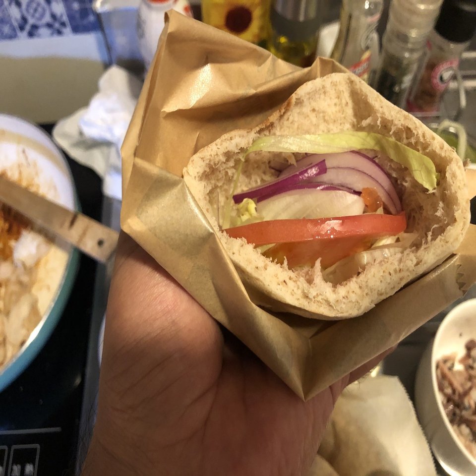自作ピタパンでパリのケバブ屋ごっこ ケイチェルおじ Note