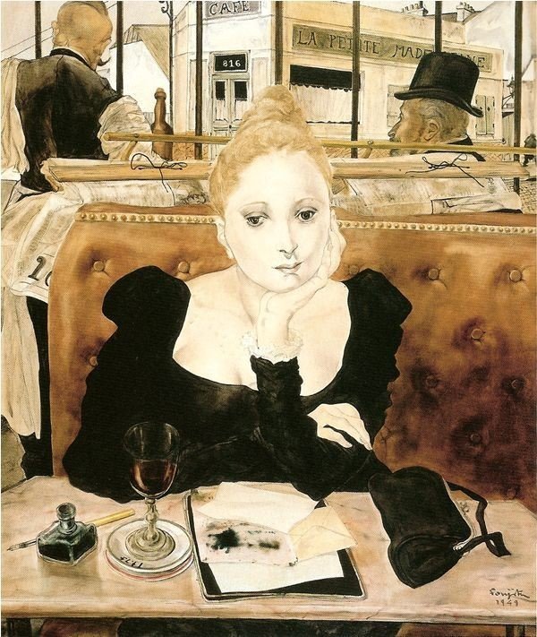 ART - 国吉康雄 スカーフをした女 紙に鉛筆 人物画 鑑定書付 女性像 絵画 真作保証 国吉康雄 スカーフをした女 紙に鉛筆 人物画 鑑定書付 女性像