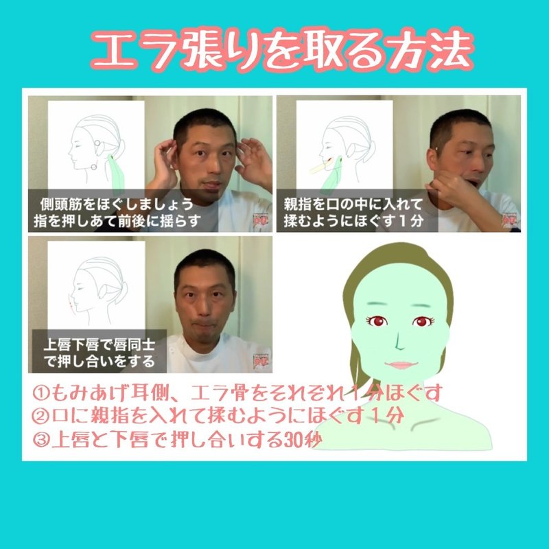 エラ張りを無くす方法 マッサージとトレーニング方法 お顔の整体師 戸塚哲春 Note