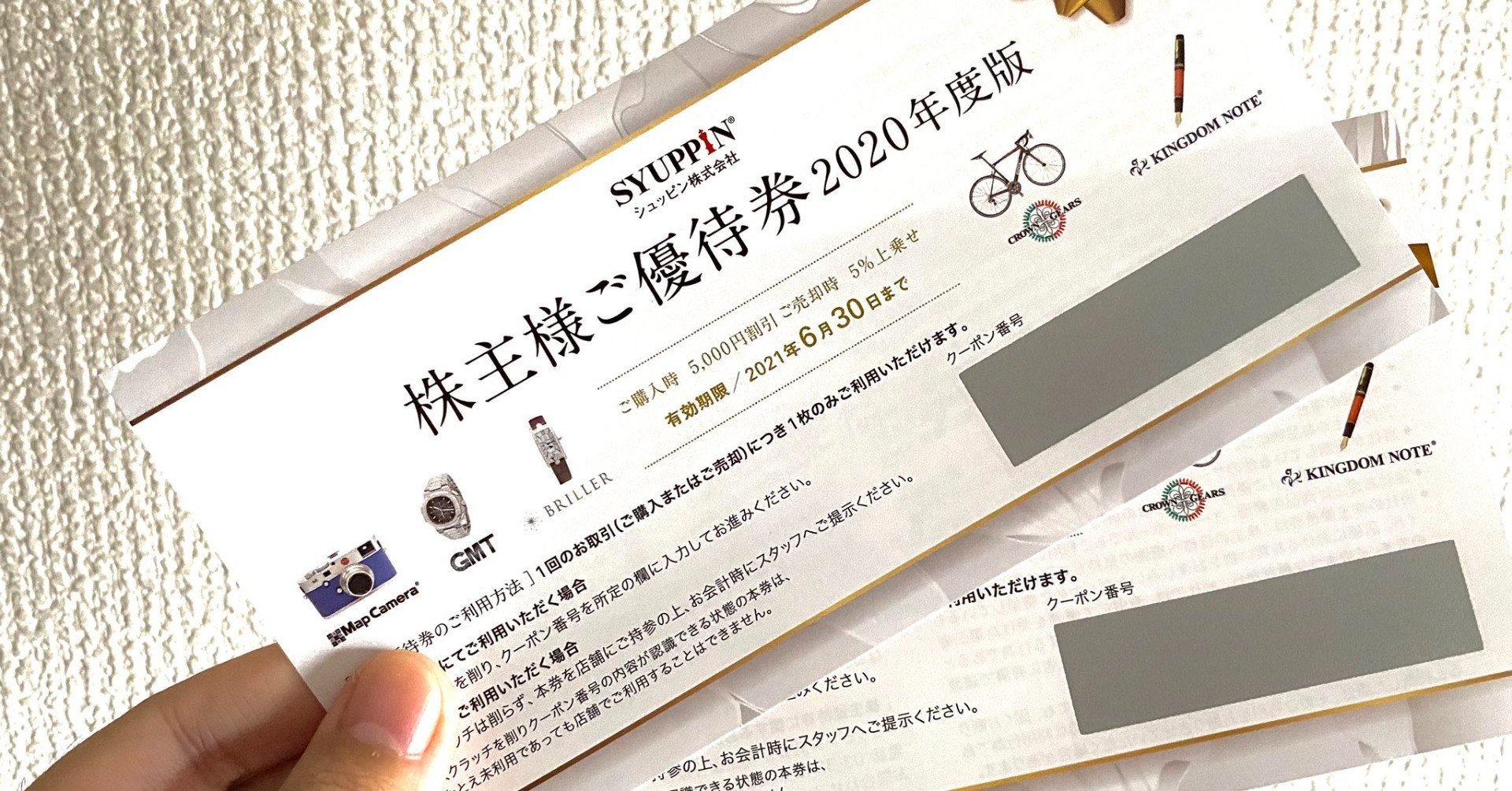 シュッピン 株主優待券 2枚 