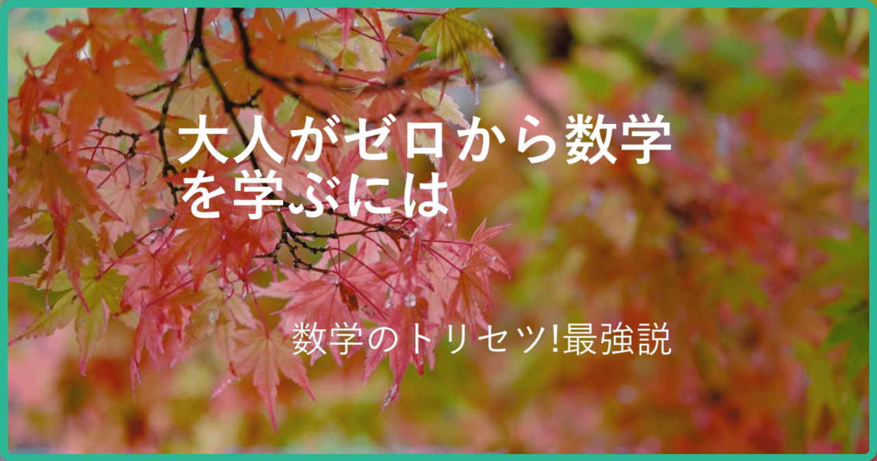 大人がゼロから高校数学を学ぶには Yusuke Kokubo Note