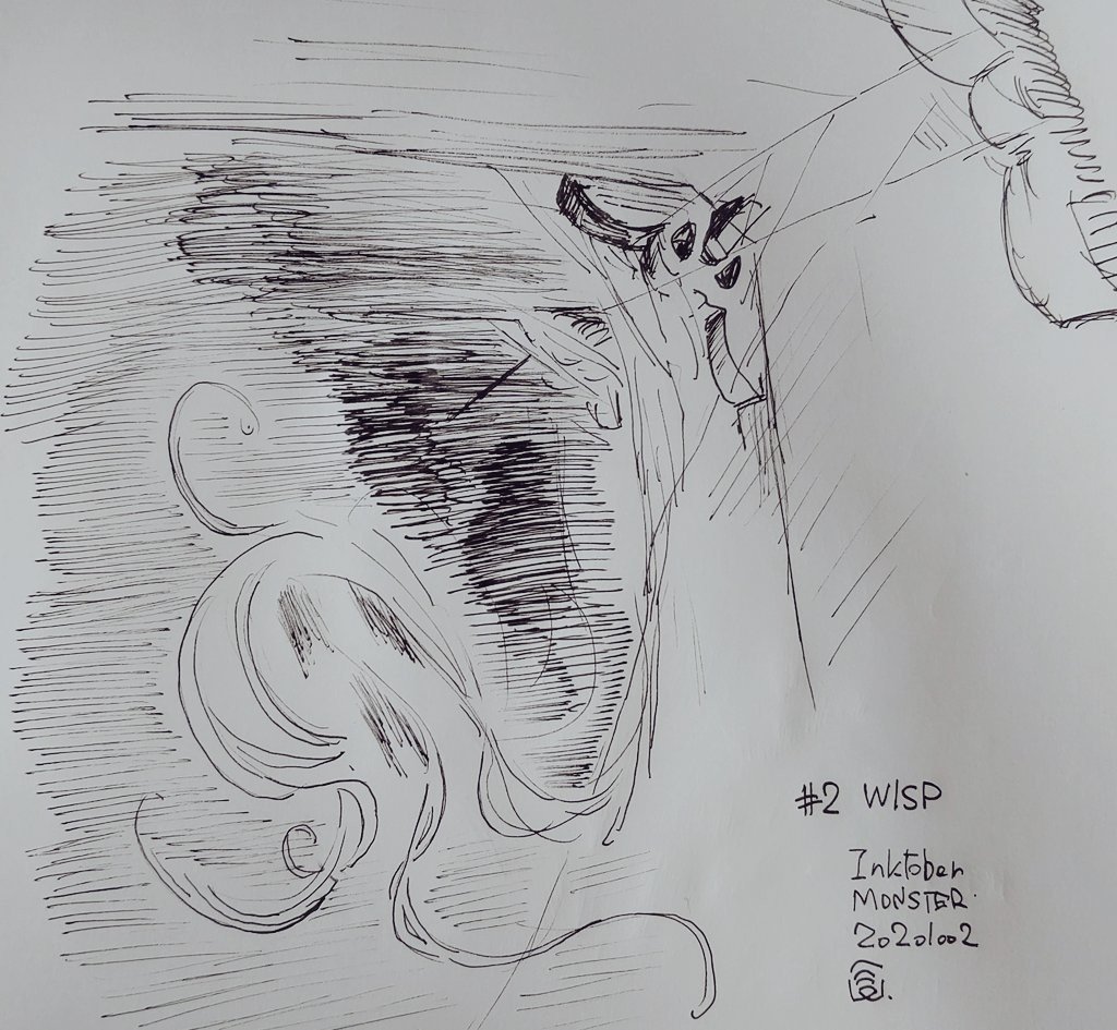 Inktober勝手にモンスター図鑑 2 Wisp ｓａｎｍａｔａ Note