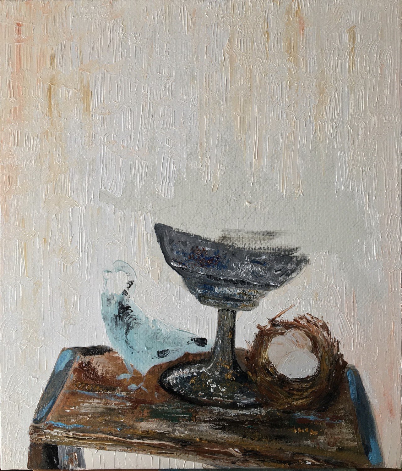 油絵「ブルーベルと小鳥」ができるまで|芸術 絵画｜雨星立夏 Rikka