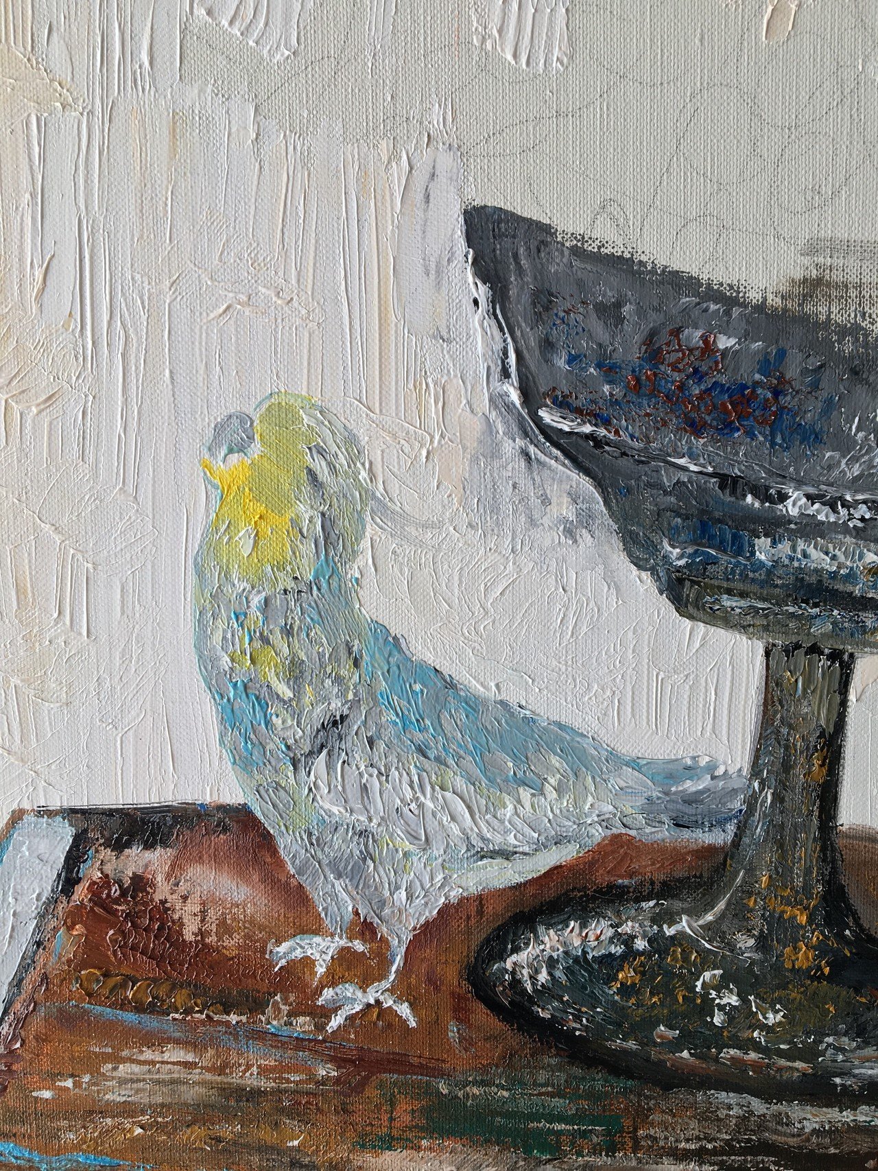 油絵「ブルーベルと小鳥」ができるまで|芸術 絵画｜雨星立夏 Rikka