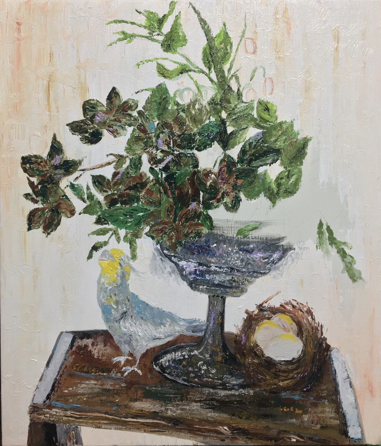 油絵「ブルーベルと小鳥」ができるまで|芸術 絵画｜雨星立夏 Rikka