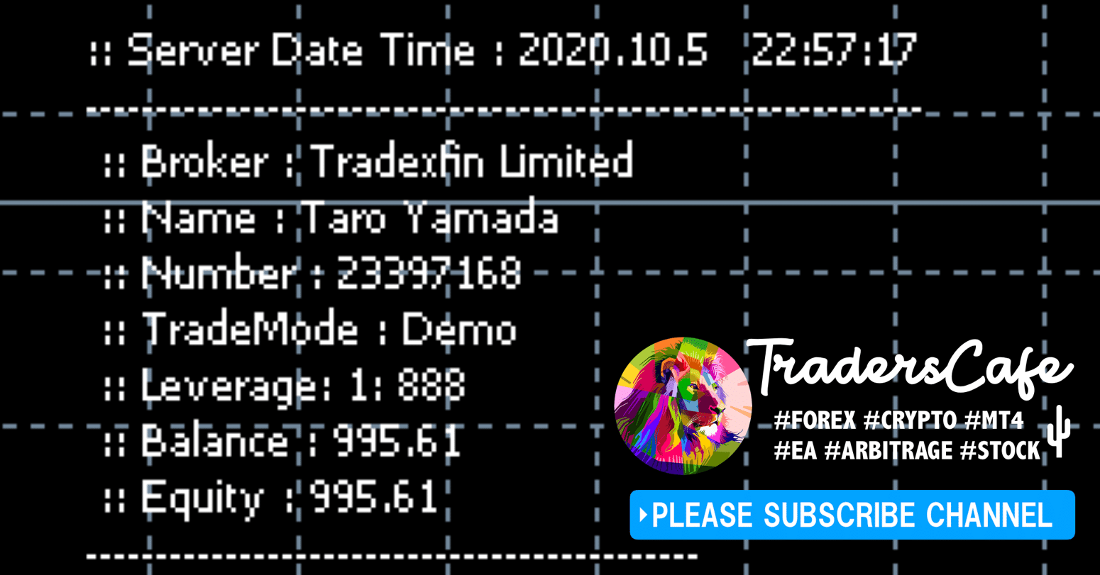 Mt4アカウント 資金の情報を表示するインジケーター Account Information Fx Traderscafe Note