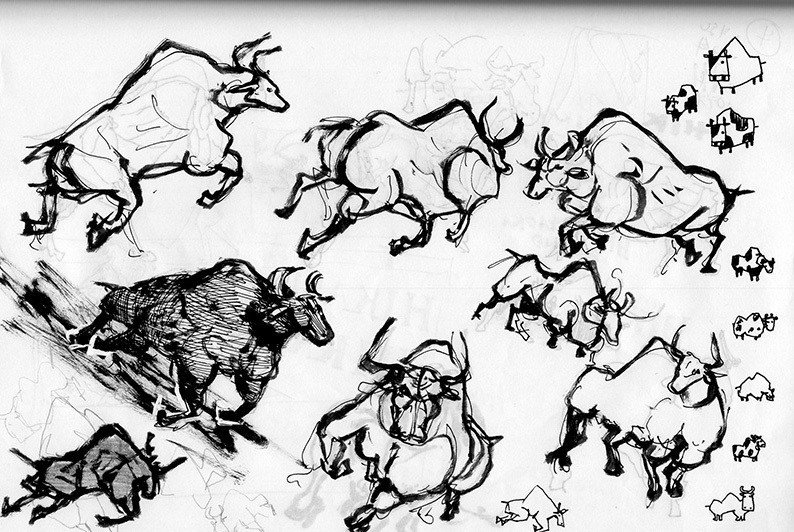 21年 年賀状制作過程 Clientworks イラストレーター芦刈将 Note