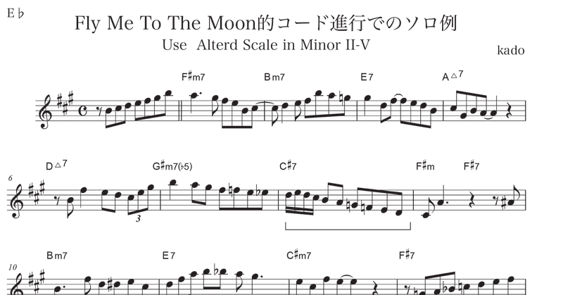 アルトサックス Fly Me To The Moon コード進行でスケール練習 加度 克紘 Note アルトサックス Fly Me To The Moon コード進行でスケール練習 加度 克紘 Note
