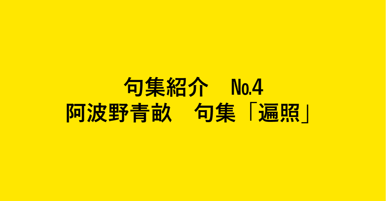 句集紹介】遍照 阿波野青畝句集を読んで｜亀山こうき/俳句の水先案内人