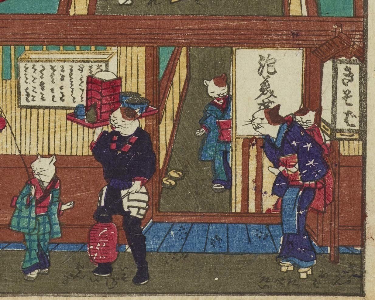 そばの浮世絵 いよいよ大晦日。皆さんは年越し蕎麦を食べますか？今、ネコたちが一生