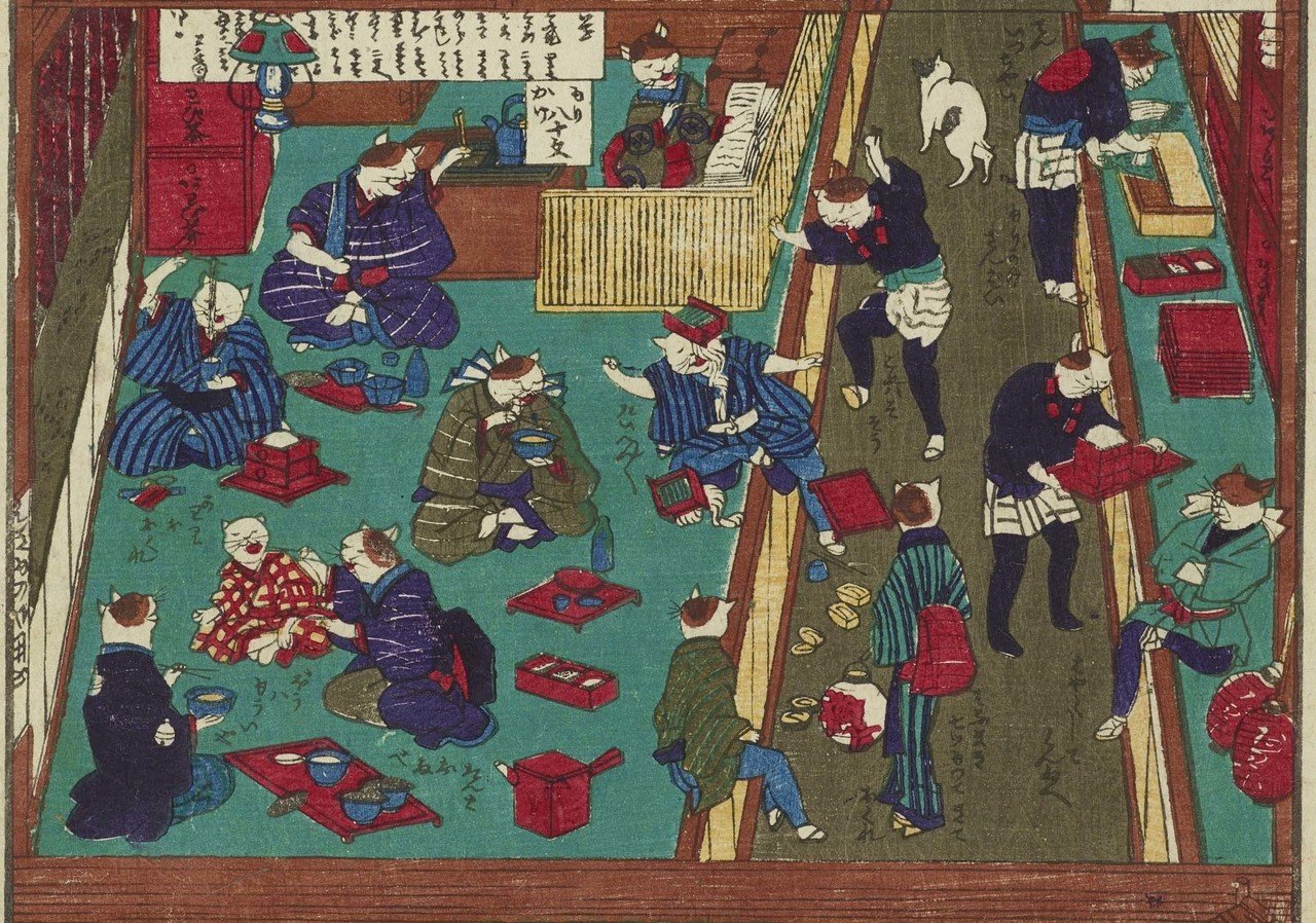 猫のお蕎麦屋さんをレポートしてみた｜太田記念美術館