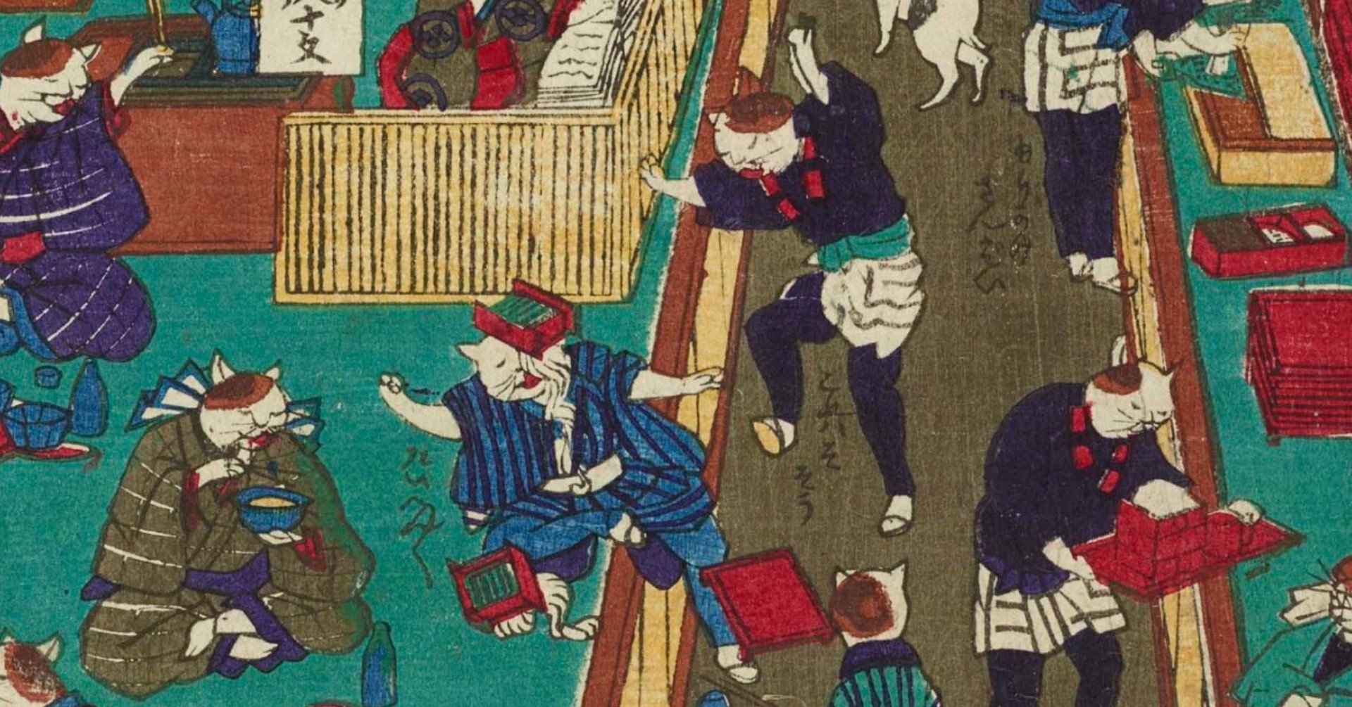 そばの浮世絵 猫のお蕎麦屋さんをレポートしてみた｜太田記念美術館