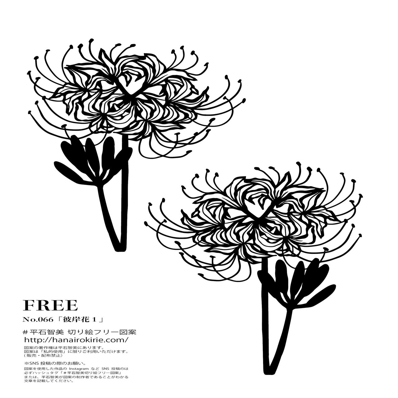 切り絵フリー図案No.66「彼岸花1」 | 華色切絵 【公式サイト】