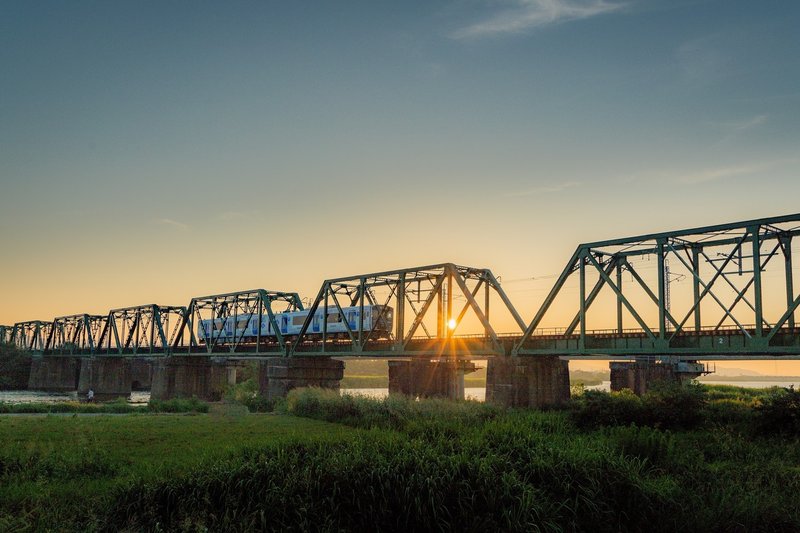 遠賀川鉄橋　夕方1