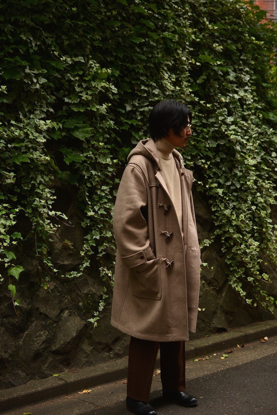 美品】HERILL ヘリル ダッフルコート size3 ナチュラル（ブラウン