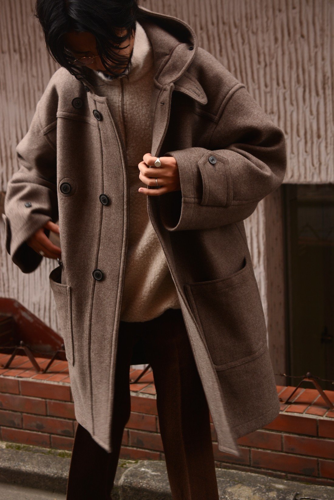 HERILL ヘリル　カシミヤ　ダッフルコート　3 カシミア ベージュ HERILL ヘリル カシミヤ ダッフルコート 3 カシミア ベージュ HERILL