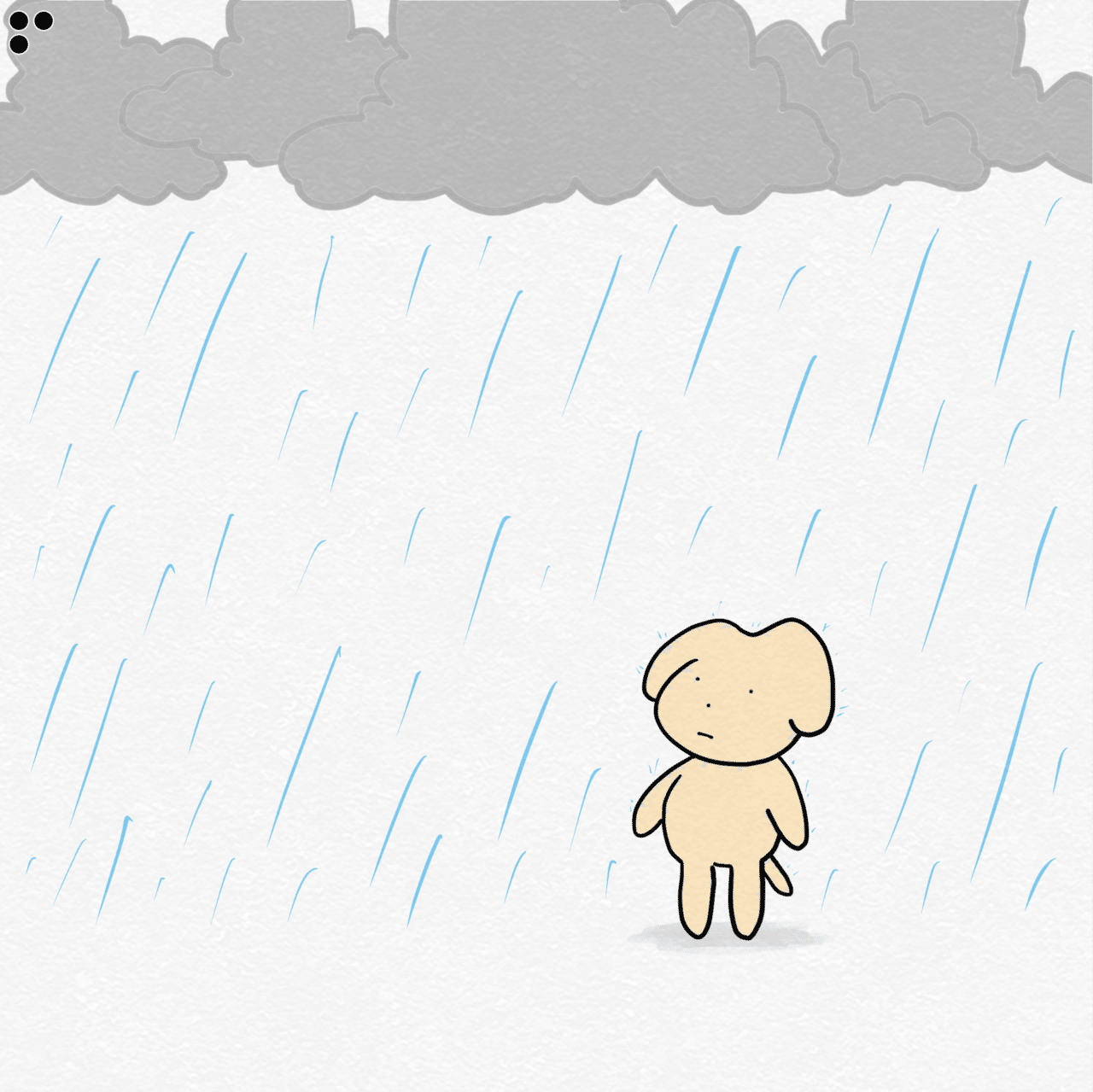 シュールなイラスト 雨の日 雨の中 せつない犬 ねこやま ユーモアとシュールな4コママンガ Note