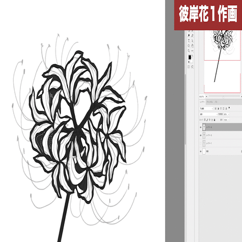 図案メイキング動画 彼岸花の切り絵 華色切絵 平石智美のカラー切り絵を楽しむnote Note