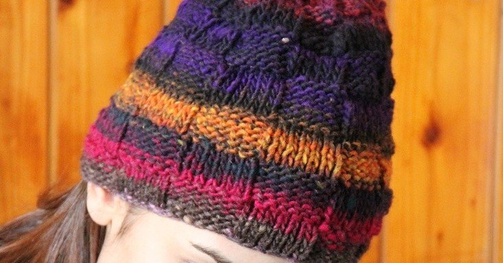 くれよん 市松模様のニット帽｜㈱野呂英作