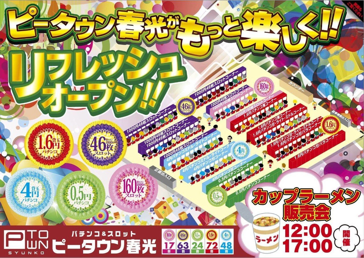 ピータウン春光リフレッシュオープン 大空太郎 Note ピータウン春光リフレッシュオープン 大空太郎 Note