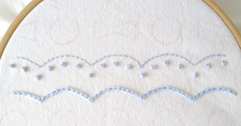 基本の刺繍ステッチ練習図案 ステップ4 フレンチノットステッチ Apostrophe S 刺繍雑貨作家 Note