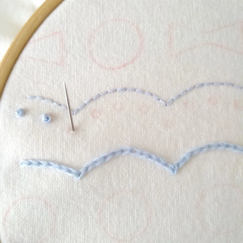 *基本の刺繍ステッチ練習図案* ステップ4 〜フレンチノットステッチ〜|Apostrophe+s 刺繍雑貨作家|note