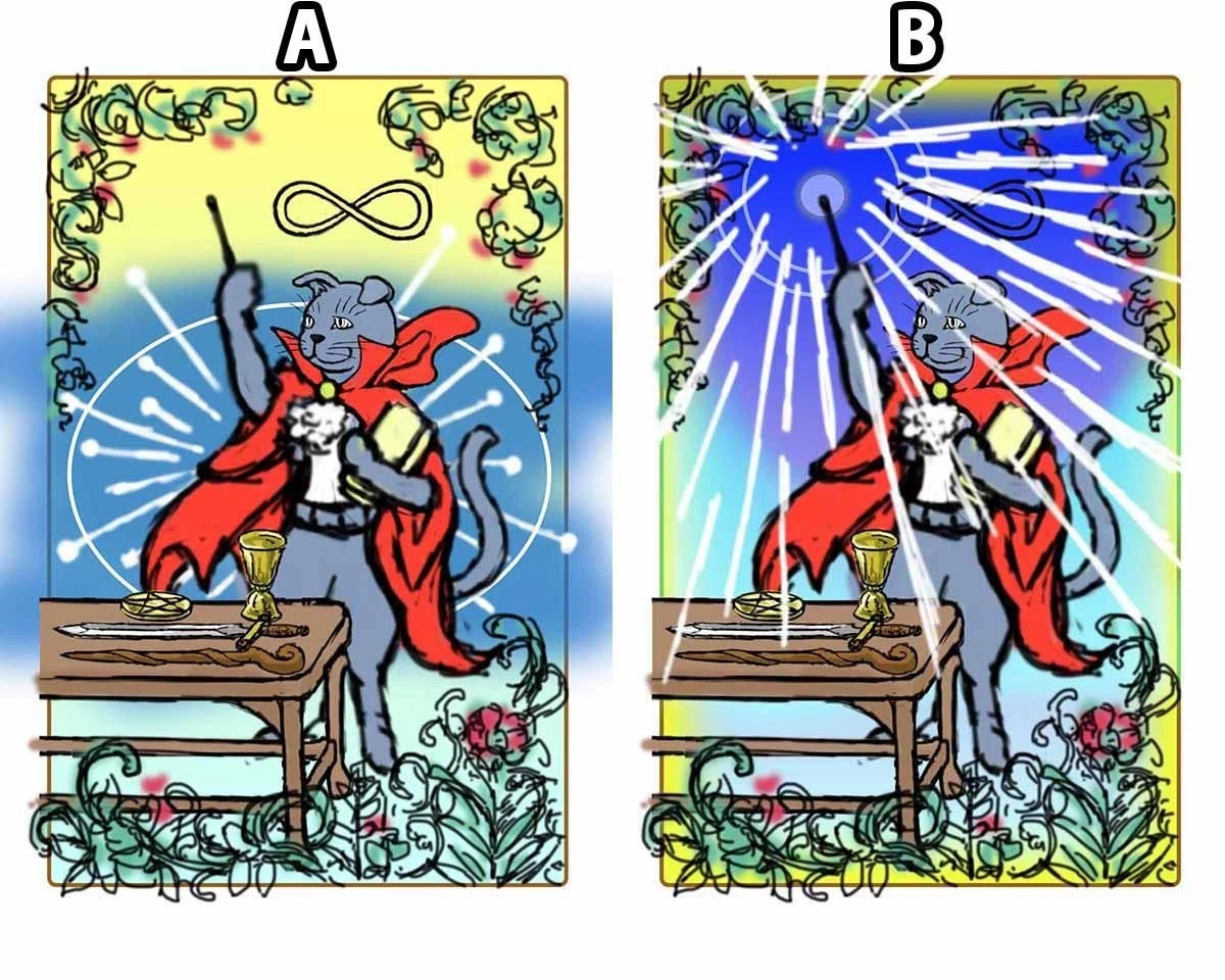 オリジナル猫タロット計画】(魔術師デザイン)ラフから完成まで(仮FIX