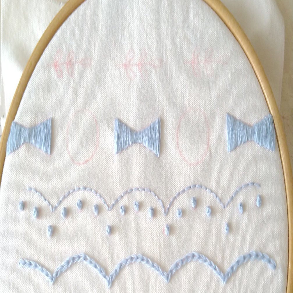 基本の刺繍ステッチ練習図案 ステップ5 サテンステッチ Apostrophe S 刺繍雑貨作家 Note