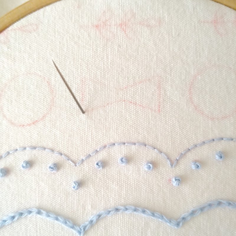 基本の刺繍ステッチ練習図案 ステップ5 サテンステッチ Apostrophe S 刺繍雑貨作家 Note