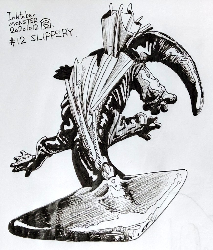 Inktober勝手にモンスター図鑑 12 Slippery ｓａｎｍａｔａ Note