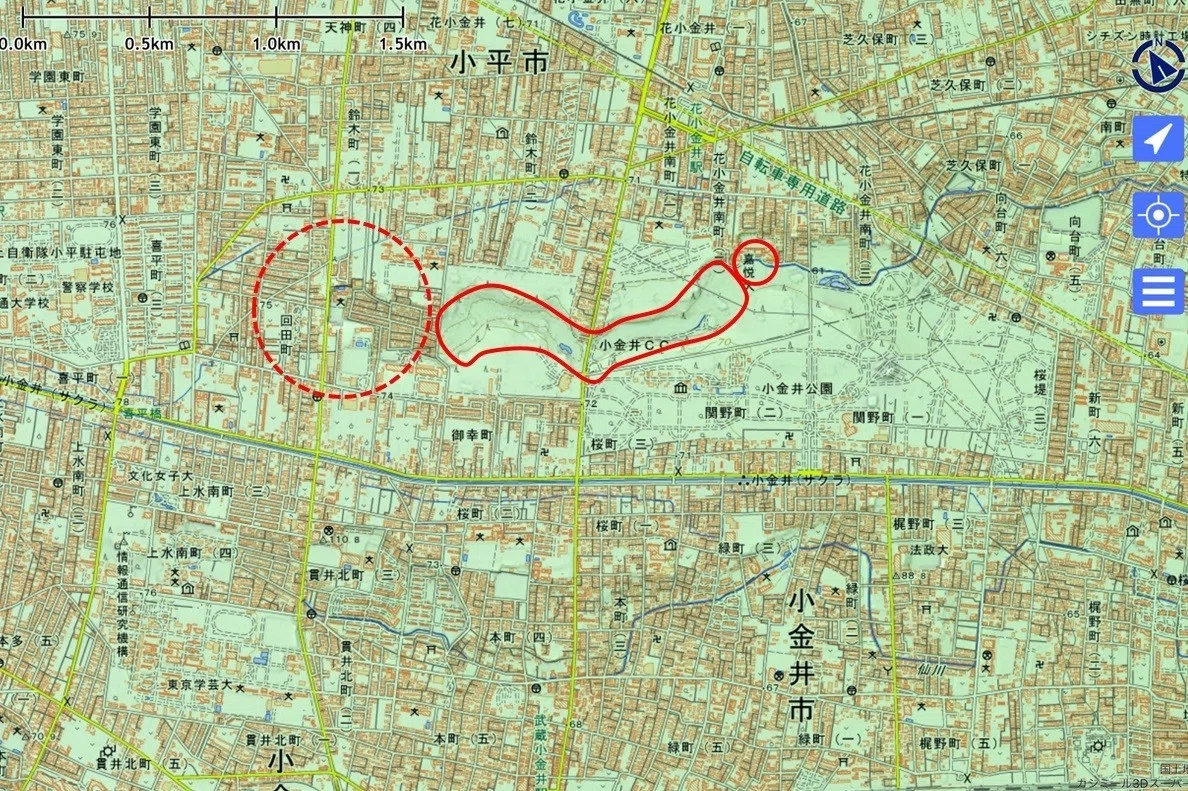 石神井川源流_地理院