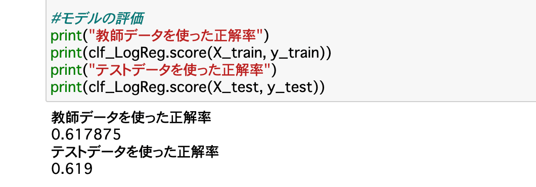 モデルの評価