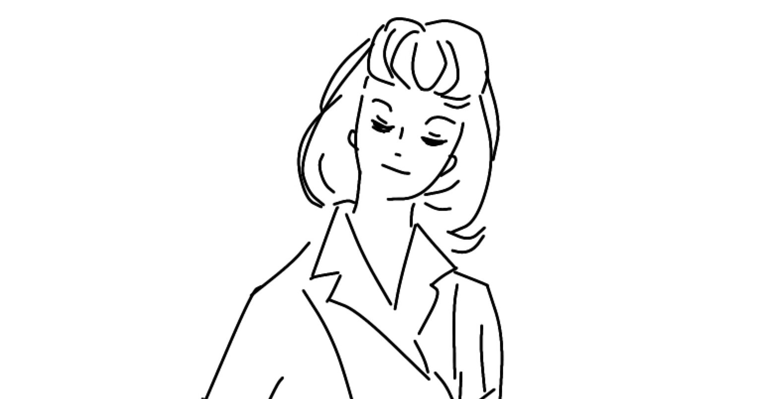 シンプルイラスト Noteヘッダー画像素材 ワーキングガール Atelier Hanami Note