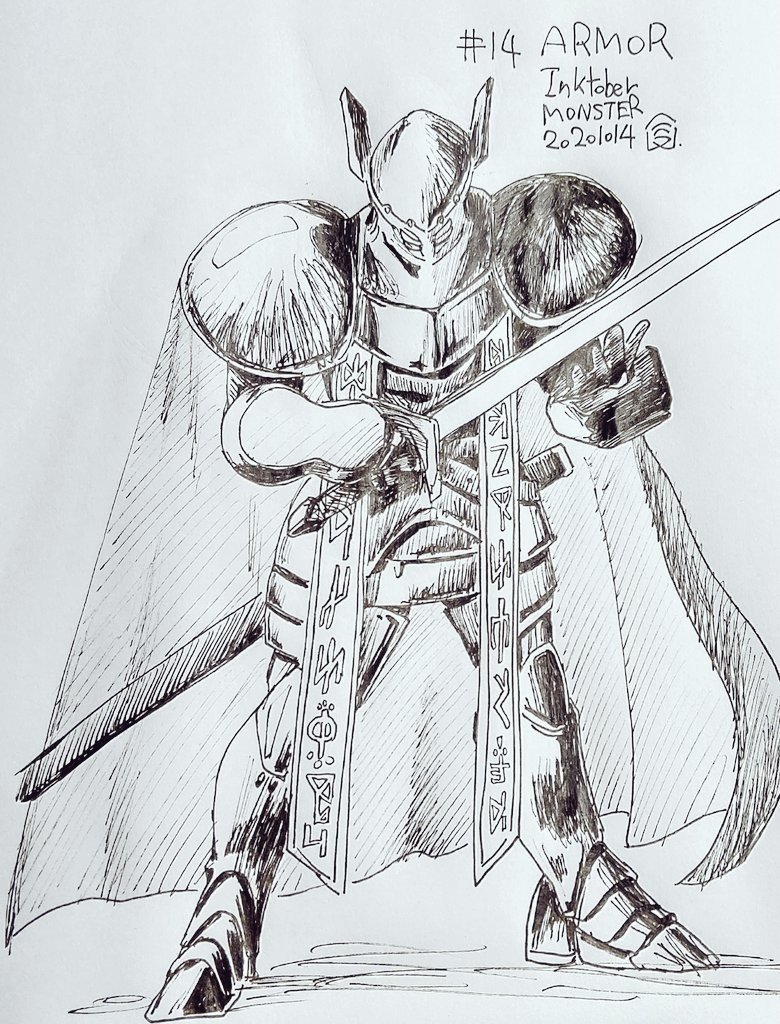 Inktober勝手にモンスター図鑑 14 Armor sanmata Note Inktober勝手にモンスター図鑑 14 Armor sanmata Note